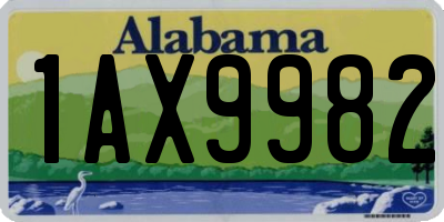 AL license plate 1AX9982