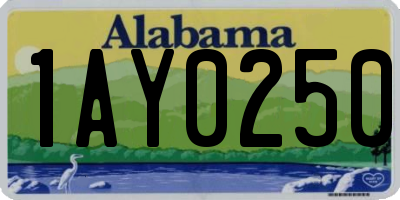 AL license plate 1AY0250