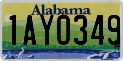 AL license plate 1AY0349