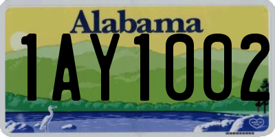 AL license plate 1AY1002