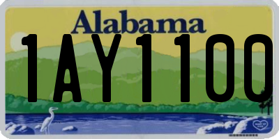 AL license plate 1AY1100