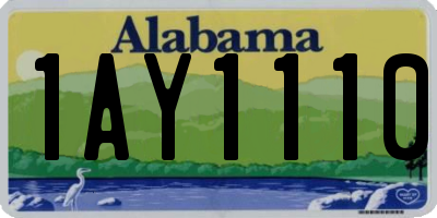 AL license plate 1AY1110