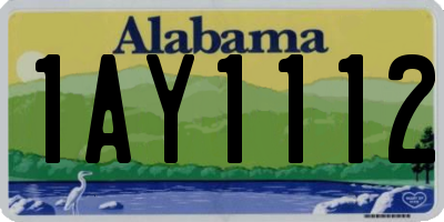 AL license plate 1AY1112