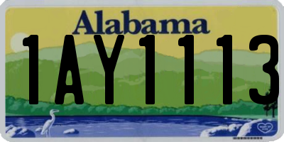 AL license plate 1AY1113