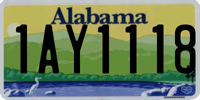 AL license plate 1AY1118