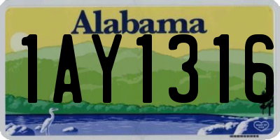 AL license plate 1AY1316