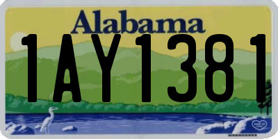 AL license plate 1AY1381