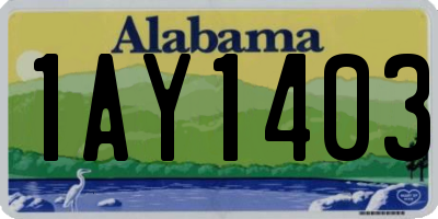 AL license plate 1AY1403