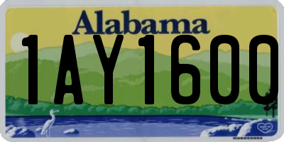 AL license plate 1AY1600