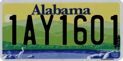 AL license plate 1AY1601