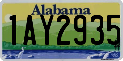 AL license plate 1AY2935