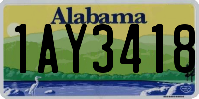 AL license plate 1AY3418