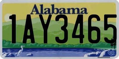 AL license plate 1AY3465