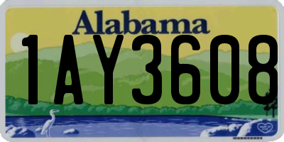 AL license plate 1AY3608
