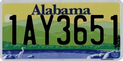 AL license plate 1AY3651