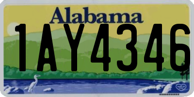AL license plate 1AY4346