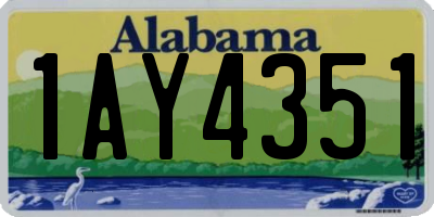 AL license plate 1AY4351