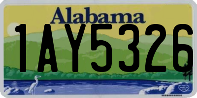 AL license plate 1AY5326