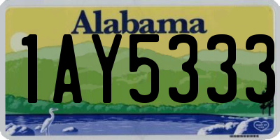 AL license plate 1AY5333