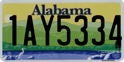 AL license plate 1AY5334