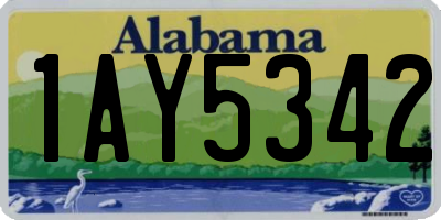 AL license plate 1AY5342