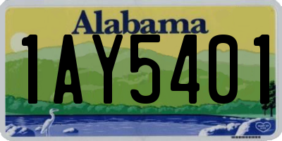 AL license plate 1AY5401