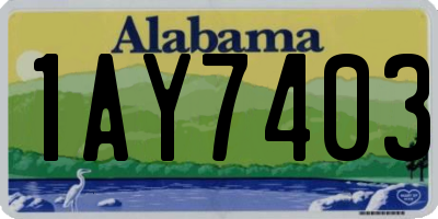 AL license plate 1AY7403