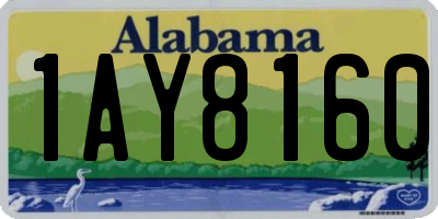 AL license plate 1AY8160
