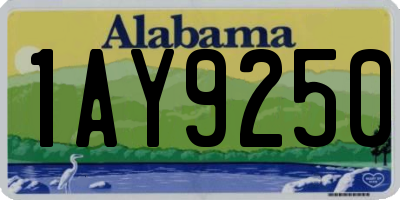 AL license plate 1AY9250