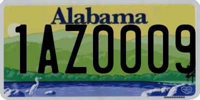 AL license plate 1AZ0009