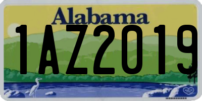 AL license plate 1AZ2019