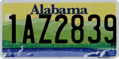 AL license plate 1AZ2839