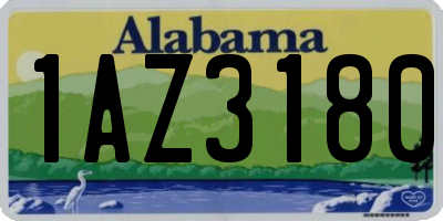 AL license plate 1AZ3180