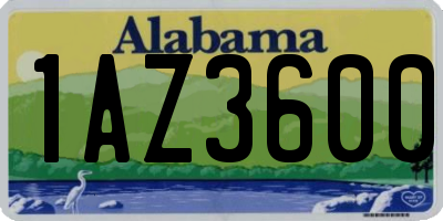 AL license plate 1AZ3600