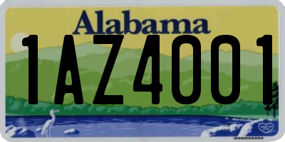 AL license plate 1AZ4001