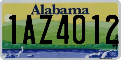 AL license plate 1AZ4012