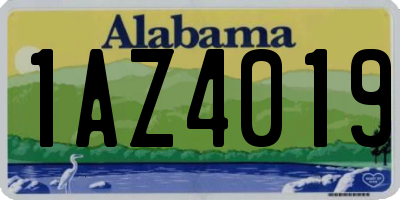 AL license plate 1AZ4019