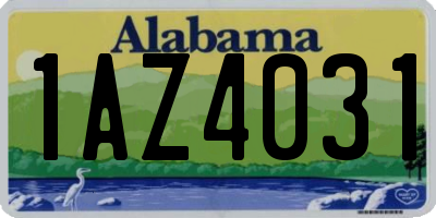 AL license plate 1AZ4031