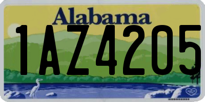 AL license plate 1AZ4205