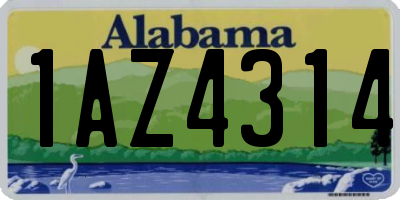 AL license plate 1AZ4314