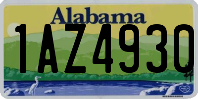 AL license plate 1AZ4930