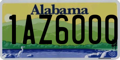 AL license plate 1AZ6000