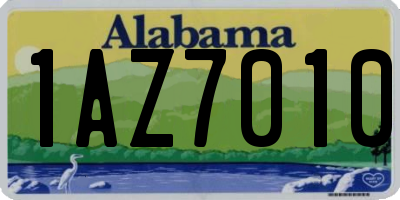 AL license plate 1AZ7010