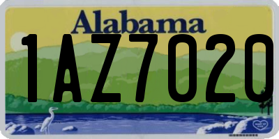 AL license plate 1AZ7020