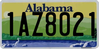 AL license plate 1AZ8021