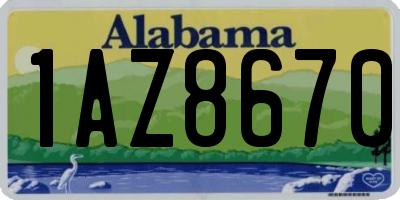 AL license plate 1AZ8670