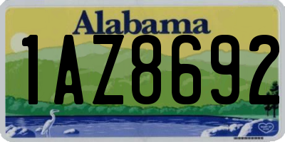 AL license plate 1AZ8692