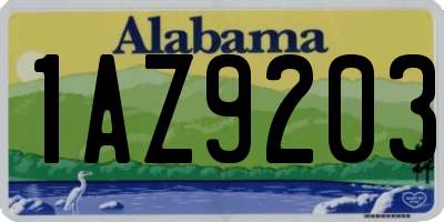AL license plate 1AZ9203