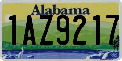AL license plate 1AZ9217