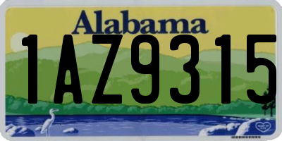 AL license plate 1AZ9315